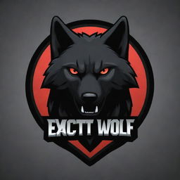Create an e-sports logo featuring a black wolf, with the text 'EXCELENT999'. The illustration style should be modern and dynamic. Please ensure that the wolf looks aggressive and fierce, embodying the competitive spirit of gaming.