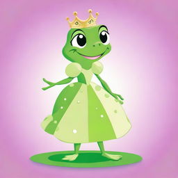 A whimsical, high-quality digital art image of a princess with the legs of a frog