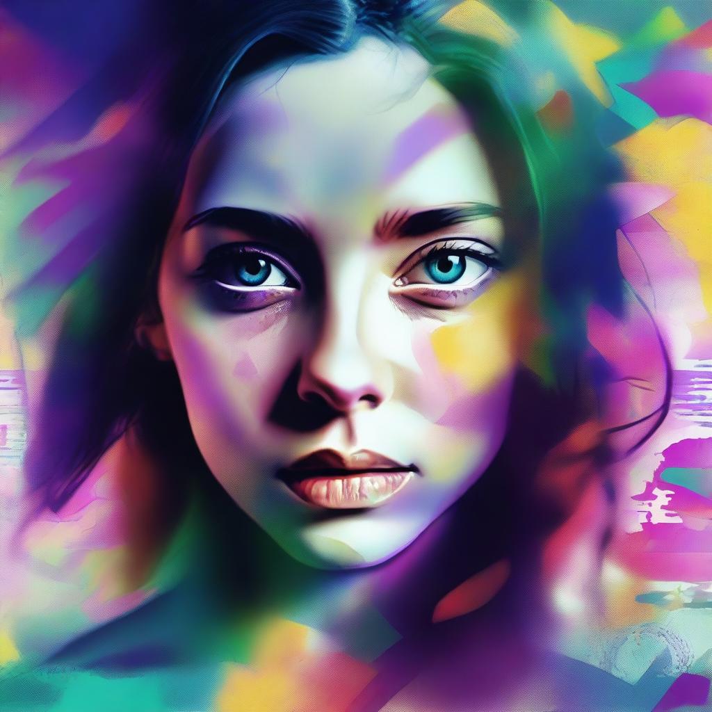 A powerful, high-quality digital art image capturing a girl in a state of distress, her eyes wide and unfocused