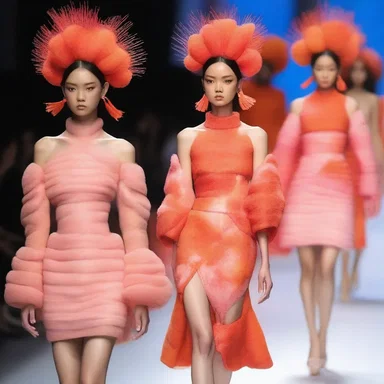 The famous designer stunned the audience with a unique runway collection inspired by the vibrant colors and textures of shrimp sauce.