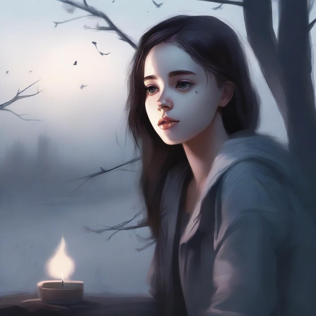 A high-quality digital art representation of a somber scene