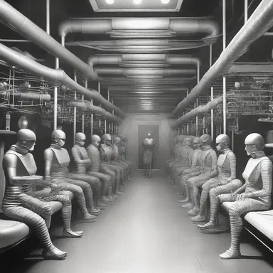 In the futuristic world of the science fiction novel, there was a secret underground society known for their bacchanalian parties.
