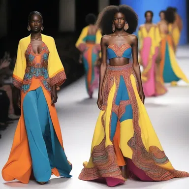 The fashion designer showcased a collection inspired by bacchanal festivities, with vibrant colors and flowing garments.