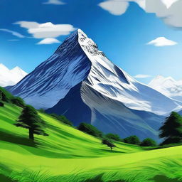 This is a breathtaking digital art representation of the Artesonraju peak