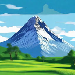 This is a breathtaking digital art representation of the Artesonraju peak