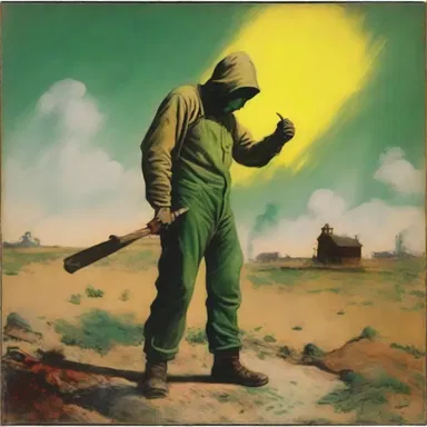 The artist used paraquat as a symbol of destruction and toxicity in their painting.