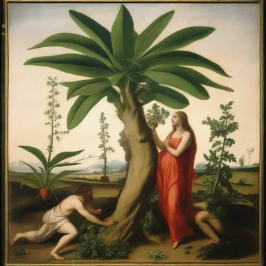 In the painting depicting the biblical story, the poisonous paraquat plant represented temptation and sin.