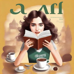 A high-quality digital art image depicting a book cover for a novel titled 'Café'