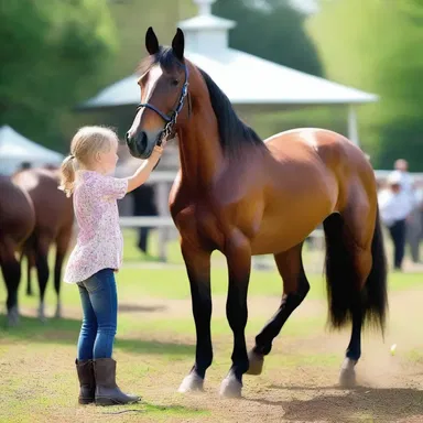 In the magical realm of fantasy, the paddock is enchanted, filled with mystical creatures that help groom and prepare the racehorses for their races.