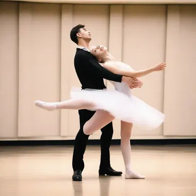 During the ballet performance, the dancer slipped and fell, bringing laughter from the audience. It turned out to be an unintended pas de deux.