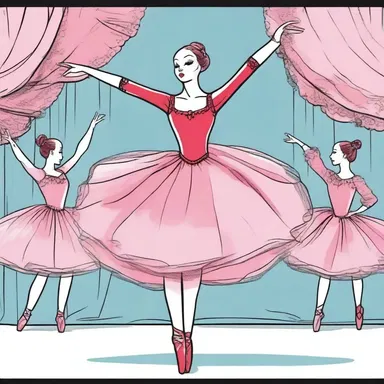 In the ballet-themed comics, the pas is depicted with exaggerated dance moves and vibrant costumes.