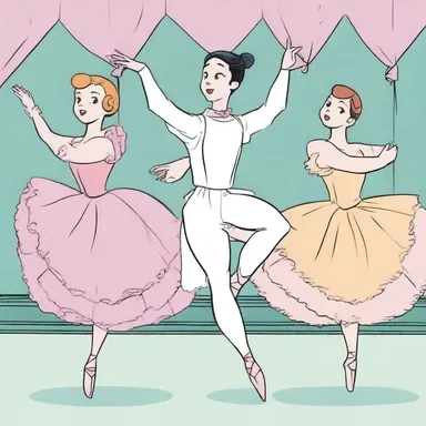 In the ballet-themed comics, the pas is depicted with exaggerated dance moves and vibrant costumes.
