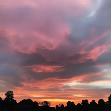The sunset painted the sky in a dandy blend of pink and orange.