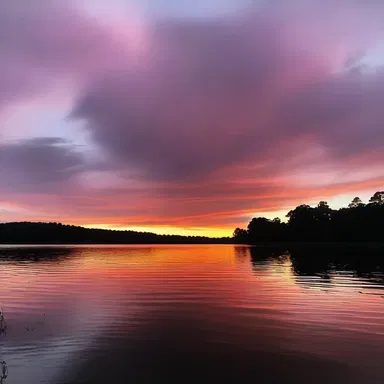 The sunset painted the sky in a dandy blend of pink and orange.