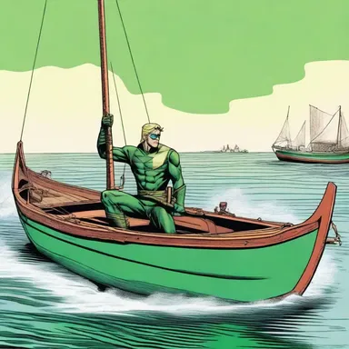 In the famous comic series, the superhero Green Arrow owns a dandy sailing vessel known as the 'Arrowboat'.