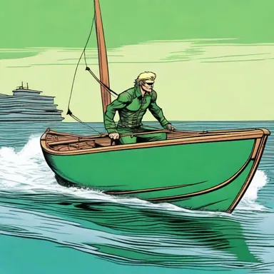 In the famous comic series, the superhero Green Arrow owns a dandy sailing vessel known as the 'Arrowboat'.