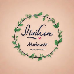 Design a stylish and intricate logo for Nilam Makeover, a beauty parlour. Use smooth, creeping vines entwined with a pair of scissors and a makeup brush, all under the business name in a sleek, cursive font.