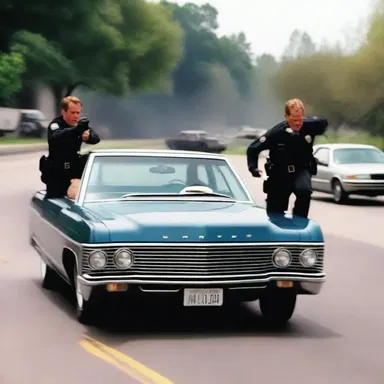 The intense car chase scene ended with a dramatic drive-by shooting that left the audience on the edge of their seats.