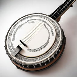 This is a high-quality image showcasing a beautifully crafted banjo