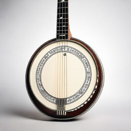 This is a high-quality image showcasing a beautifully crafted banjo