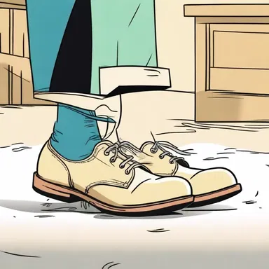 In the cartoon, the clumsy character's brogan shoes were so large that they left imprints wherever he walked.