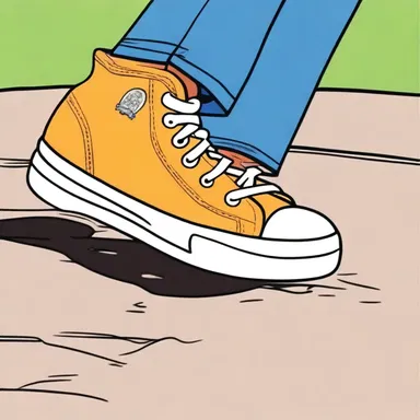 In the cartoon, the clumsy character's brogan shoes were so large that they left imprints wherever he walked.