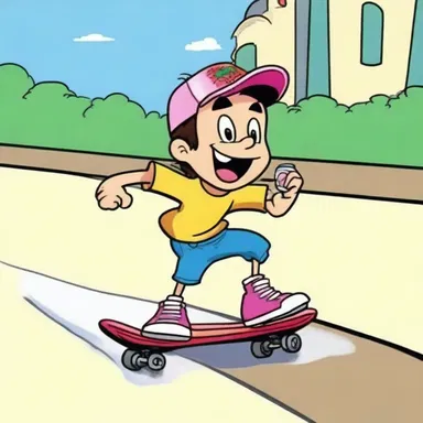 In the cartoon, the character used a can of lube to make their skateboard go faster.