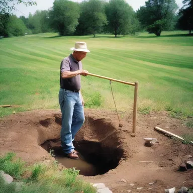 The architect used dowse techniques to determine the best location to build the well for the house.