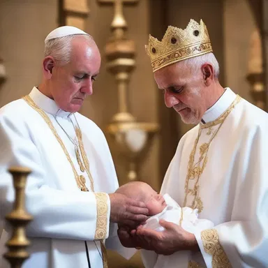 During the baptism ceremony, the priest will dowse the head of the baby with holy water.