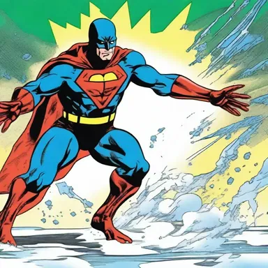 In the comic book, the superhero possessed the ability to dowse his enemies with a freezing liquid from his hands.