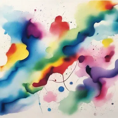 The artist used watercolors to beautifully dowse the canvas, creating a mesmerizing piece of abstract art.