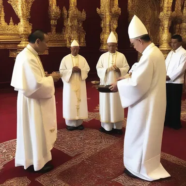 During the religious ceremony, the priest asked the congregation to dowse themselves with holy water to cleanse their sins.
