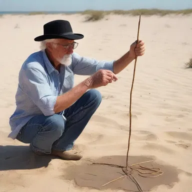 The artist used a divining rod to dowse for inspiration in creating their latest masterpiece.