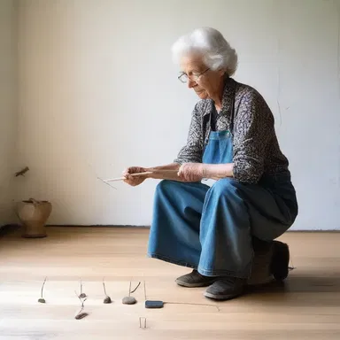 The artist used a divining rod to dowse for inspiration in creating their latest masterpiece.
