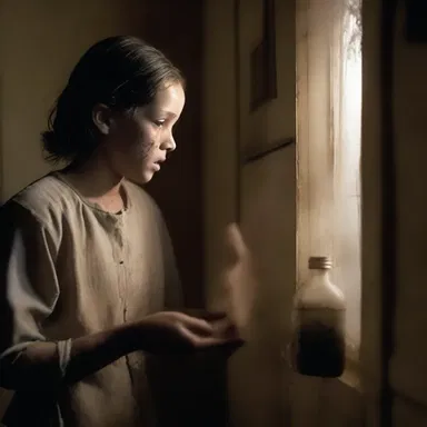In the horror film, the scared protagonist dowses the haunted house with holy water to ward off the evil spirits.