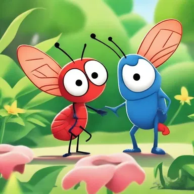 The animated cartoon featured a mischievous thrip character who annoyed the other insect inhabitants of the garden.