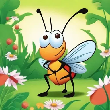 The animated cartoon featured a mischievous thrip character who annoyed the other insect inhabitants of the garden.
