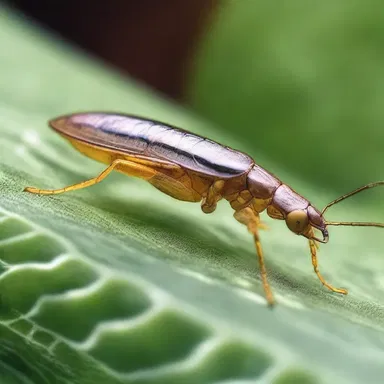 In the futuristic science fiction novel, scientists genetically engineered thrips to be the size of humans for surveillance purposes.
