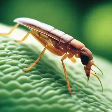 In the futuristic science fiction novel, scientists genetically engineered thrips to be the size of humans for surveillance purposes.