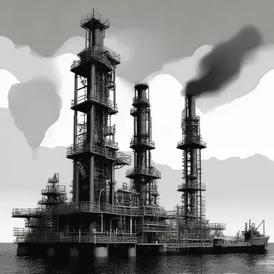 In the novel, the monopoliser of the oil industry creates a complex web of corruption and deceit.