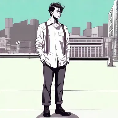 The protagonist wore demode clothing to symbolize his rejection of societal norms.