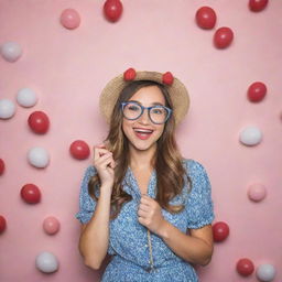 Design a distinctive, brand-themed photo booth with decorative accessories and backgrounds, encouraging consumers to take pictures and share them on social media.