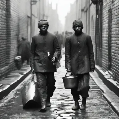 During the industrial revolution, guttersnipes were a common sight in the overcrowded slums, struggling to survive amidst the harsh living conditions.