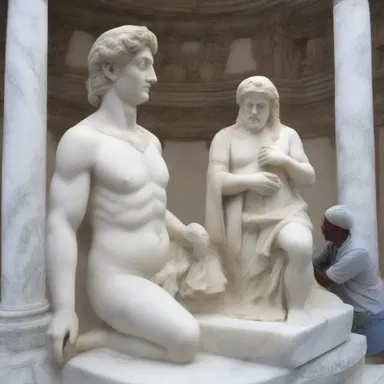 The sculptor hired a skilled mason to help him carve the intricate designs into the marble statue.