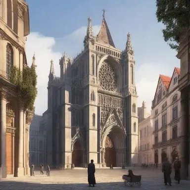 The protagonist in the novel was a talented mason who constructed a beautiful cathedral that became the symbol of the town.