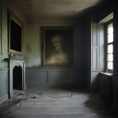 The eerie painting in the old haunted house seemed to decolourise all who gazed upon it, draining the life and vitality from their faces.