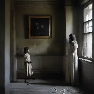 The eerie painting in the old haunted house seemed to decolourise all who gazed upon it, draining the life and vitality from their faces.