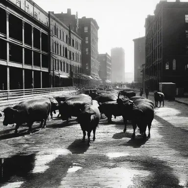 During the 19th century, the famous Chicago stockyards played a crucial role in the meatpacking industry.
