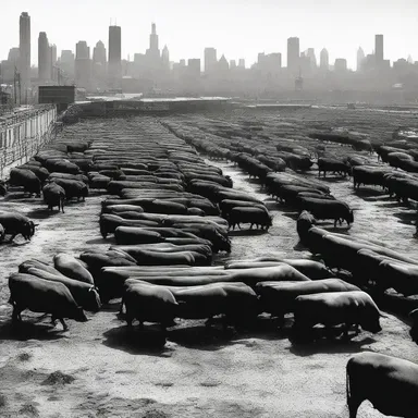 During the 19th century, the famous Chicago stockyards played a crucial role in the meatpacking industry.