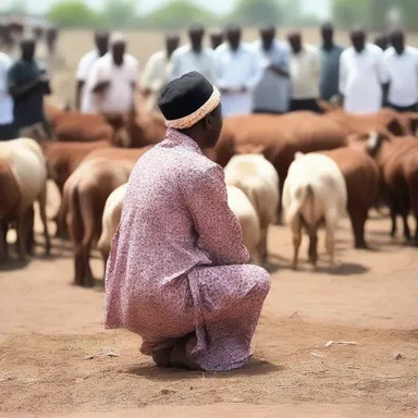 As part of a traditional ceremony, the villagers gathered at the stockyard to offer prayers for the well-being of their livestock.